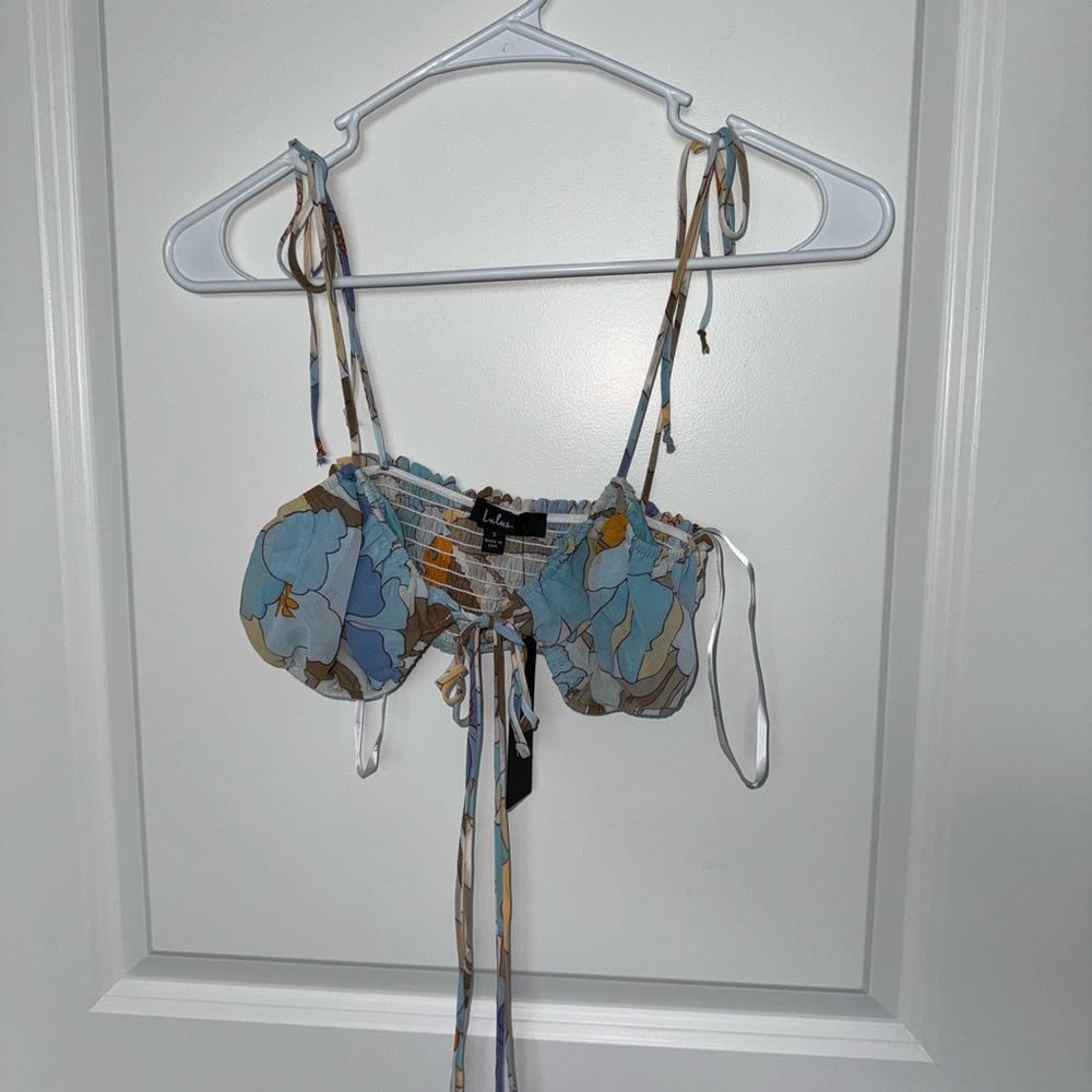 Lulu's Blue and Brown Floral Top and Maxi Skirt Set